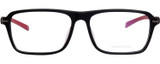 Front View of Chopard VCH310 Designer Single Vision Prescription Rx Eyeglasses in Gloss Black Gold Grey Unisex Rectangular Full Rim Acetate 52 mm