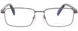 Front View of Chopard VCHF28 Men's Rectangle Designer Reading Glasses Gunmetal Grey Black 53mm