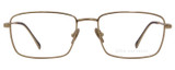 Front View of John Varvatos V184 Unisex Rectangle Designer Reading Glasses in Gold Black 54 mm