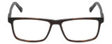 Front View of John Varvatos V404 Designer Progressive Lens Prescription Rx Eyeglasses in Gloss Dark Brown Demi Tortoise Havana Gunmetal Unisex Rectangular Full Rim Acetate 56 mm