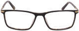 Front View of John Varvatos V408 Designer Reading Eye Glasses with Custom Cut Powered Lenses in Gloss Brown Beige Demi Tortoise Havana Black Unisex Rectangular Full Rim Acetate 58 mm