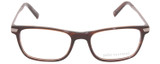 Front View of John Varvatos V412 Unisex Designer Reading Glasses Dark Brown Marble Silver 54mm