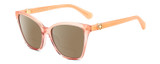 Profile View of Kate Spade AMIYAH/G/S 733 Designer Polarized Reading Sunglasses with Custom Cut Powered Amber Brown Lenses in Blush Pink Peach Crystal Rose Gold Ladies Cat Eye Full Rim Acetate 56 mm