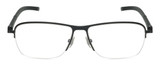 Front View of Chopard VCHD83-0531 Designer Reading Eye Glasses with Custom Cut Powered Lenses in Matte Black Carbon Fiber Mens Rectangular Semi-Rimless Metal 57 mm