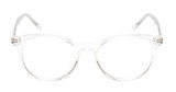 Front View of QUAY Australia Blueprint Designer Single Vision Prescription Rx Eyeglasses in Clear Crystal Silver Unisex Round Full Rim Acetate 51 mm