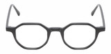 Front View of Reptile Softshell Unisex Octagonal Designer Reading Glasses in Gloss Black 45 mm
