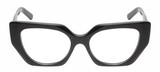 Front View of Reptile Cryptodira Designer Bi-Focal Prescription Rx Eyeglasses in Gloss Black Ladies Butterfly Full Rim Acetate 55 mm