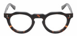 Front View of Reptile Malayemys Designer Single Vision Prescription Rx Eyeglasses in Dark Brown Amber Tortoise Havana Ladies Panthos Full Rim Acetate 44 mm