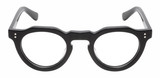 Front View of Reptile Malayemys Designer Single Vision Prescription Rx Eyeglasses in Gloss Black Ladies Panthos Full Rim Acetate 44 mm