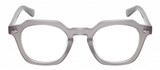 Front View of Reptile Liaochelys Unisex Designer Reading Glasses in Grey Crystal & Silver 48mm