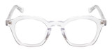 Front View of Reptile Liaochelys Unisex Designer Reading Glasses in Clear Crystal Silver 48 mm