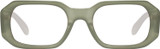 Front View of QUAY Australia Hyped Up Designer Single Vision Prescription Rx Eyeglasses in Crystal Jade Green Unisex Hexagonal Full Rim Acetate 53 mm
