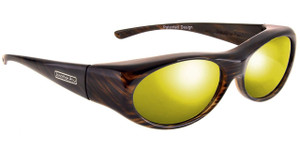 Jonathan Paul® Fitovers Eyewear Small Binya in Brown-Feather & Gold Mirror BN003YM