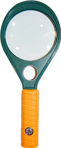 Handheld Lighted Magnifying Glass Rubberized MB606-2XUV - Fitover USA