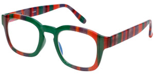 Calabria Designer Blue Light Block Reading Glasses Green/Purple/Red in 10 Powers