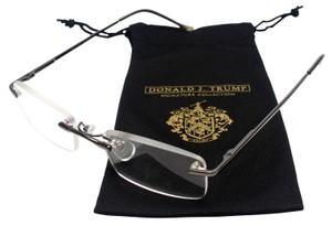 Donald Trump Designer Rimless Metal Reading Glasses DTR 10 Gunmetal Silver 50mm