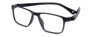 Profile View of Cruiser KIDS 032-C1 Unisex Square Designer Reading Glasses in Matte Black 47 mm