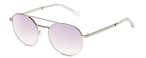 Profile View of BOLLE OVA Women Pilot Sunglasses in Silver Clear/TNS Gradient Pink Mirror 52mm