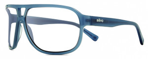 Profile View of REVO HANK Designer Progressive Lens Blue Light Blocking Eyeglasses in Slate Grey Blue Unisex Pilot Full Rim Acetate 62 mm