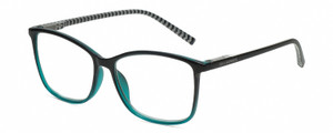 Profile View of Lulu Guinness LR79 Womens Designer Reading Glasses Black Teal Blue Crystal 54 mm