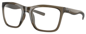 Profile View of Costa Del Mar Panga Designer Bi-Focal Prescription Rx Eyeglasses in Shiny Taupe Gray Brown Crystal Ladies Cat Eye Full Rim Acetate 56 mm