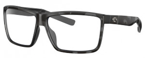 Profile View of Costa Del Mar Rinconcito Designer Progressive Lens Blue Light Blocking Eyeglasses in Matte Gray Black Tiger Shark Unisex Rectangular Full Rim Acetate 60 mm