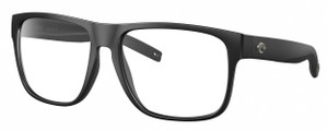 Profile View of Costa Del Mar Spearo XL Designer Reading Eye Glasses in Matte Black Unisex Square Full Rim Acetate 59 mm