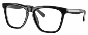 Profile View of Costa Del Mar Ulu Designer Single Vision Prescription Rx Eyeglasses in Gloss Black Silver Unisex Cat Eye Full Rim Acetate 56 mm
