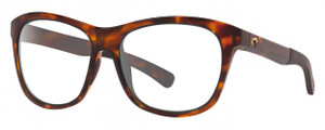 Profile View of Costa Del Mar Vela Designer Single Vision Prescription Rx Eyeglasses in Shiny Amber Brown Tortoise Havana Black Unisex Cat Eye Full Rim Acetate 56 mm