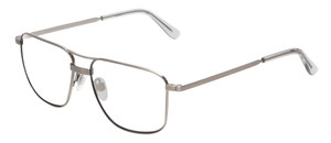 Profile View of American Optical Airman Designer Bi-Focal Prescription Rx Eyeglasses in Satin Pewter Grey Clear Unisex Pilot Full Rim Metal 56 mm