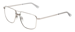 Profile View of American Optical Airman Designer Reading Eye Glasses in Shiny Silver Clear Unisex Pilot Full Rim Metal 56 mm