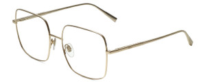 Profile View of Chopard VCHF49M-0300 Designer Progressive Lens Prescription Rx Eyeglasses in Shiny Gold Ladies Square Full Rim Metal 55 mm