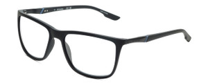 Profile View of Columbia C553S Designer Reading Eye Glasses with Custom Cut Powered Lenses in Matte Black Blue Mens Rectangular Full Rim Acetate 62 mm