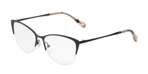 Profile View of BCBG BAR302 Cat Eye Semi-Rimless Reading Glasses +1.00 in Black Beige Brown 54mm