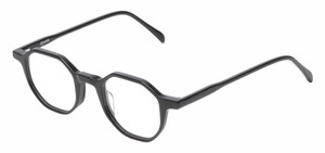 Profile View of Reptile Softshell Unisex Octagonal Designer Reading Glasses in Gloss Black 45 mm