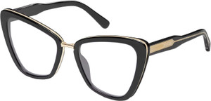 Profile View of QUAY Australia All Talk Designer Blue Light Blocking Eyeglasses in Gloss Black Ladies Cat Eye Full Rim Acetate 58 mm