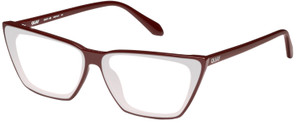 Profile View of QUAY Australia Bad Habit Designer Bi-Focal Prescription Rx Eyeglasses in Oxblood Red Ladies Cat Eye Full Rim Acetate 65 mm
