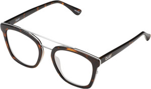 Profile View of QUAY Australia Sweet Dreams Designer Bi-Focal Prescription Rx Eyeglasses in Brown Tortoise Unisex Panthos Full Rim Acetate 54 mm