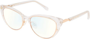 Profile View of Prive Revaux Veronica Designer Reading Eye Glasses with Custom Cut Powered Lenses in Crystal Clear Ladies Cat Eye Full Rim Acetate 53 mm
