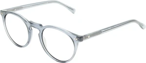 Profile View of OTIS Omar Designer Progressive Lens Blue Light Blocking Eyeglasses in Eco Crystal Wave Neutral Unisex Round Full Rim Acetate 50 mm