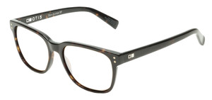 Profile View of OTIS Test of Time X Designer Single Vision Prescription Rx Eyeglasses in Eco Havana Tortoise Unisex Square Full Rim Acetate 55 mm