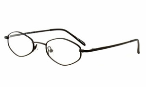 Profile View of Calabria MetalFlex U Brown Designer Blue Light Block Reading Glasses 48mm /Power