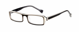 Ink Eyeglasses Highlight in Grey White :: Custom Left & Right Lens Ink Eyeglasses Highlight in Grey White :: Custom Left & Right Lens