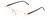 Profile View of Calabria 784 Mens Rectangular Semi-Rimless Designer Reading Glasses in Gold 50mm