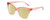 Profile View of Kendall+Kylie KK5120CE MARA Designer Polarized Reading Sunglasses with Custom Cut Powered Sun Flower Yellow Lenses in Blush Pink Crystal Ladies Cat Eye Full Rim Acetate 55 mm