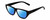 Profile View of Kendall+Kylie KK5131CE BLAKE Designer Polarized Reading Sunglasses with Custom Cut Powered Blue Mirror Lenses in Shiny Black Ladies Rectangular Full Rim Acetate 54 mm