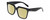 Profile View of Kendall+Kylie KK5160CE COLLEEN Designer Polarized Reading Sunglasses with Custom Cut Powered Sun Flower Yellow Lenses in Gloss Black Ladies Square Full Rim Acetate 54 mm