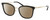 Profile View of Michael Kors MK3032 Designer Polarized Reading Sunglasses with Custom Cut Powered Amber Brown Lenses in Gloss Black Gold Ladies Panthos Full Rim Metal 51 mm