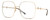 Profile View of Gucci GG0879S Designer Blue Light Blocking Eyeglasses in Gold Black Ladies Square Full Rim Metal 61 mm
