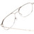 Close Up View of Book Club Bored of Flings Designer Single Vision Prescription Rx Eyeglasses in Gloss Silver Unisex Pilot Full Rim Metal 55 mm